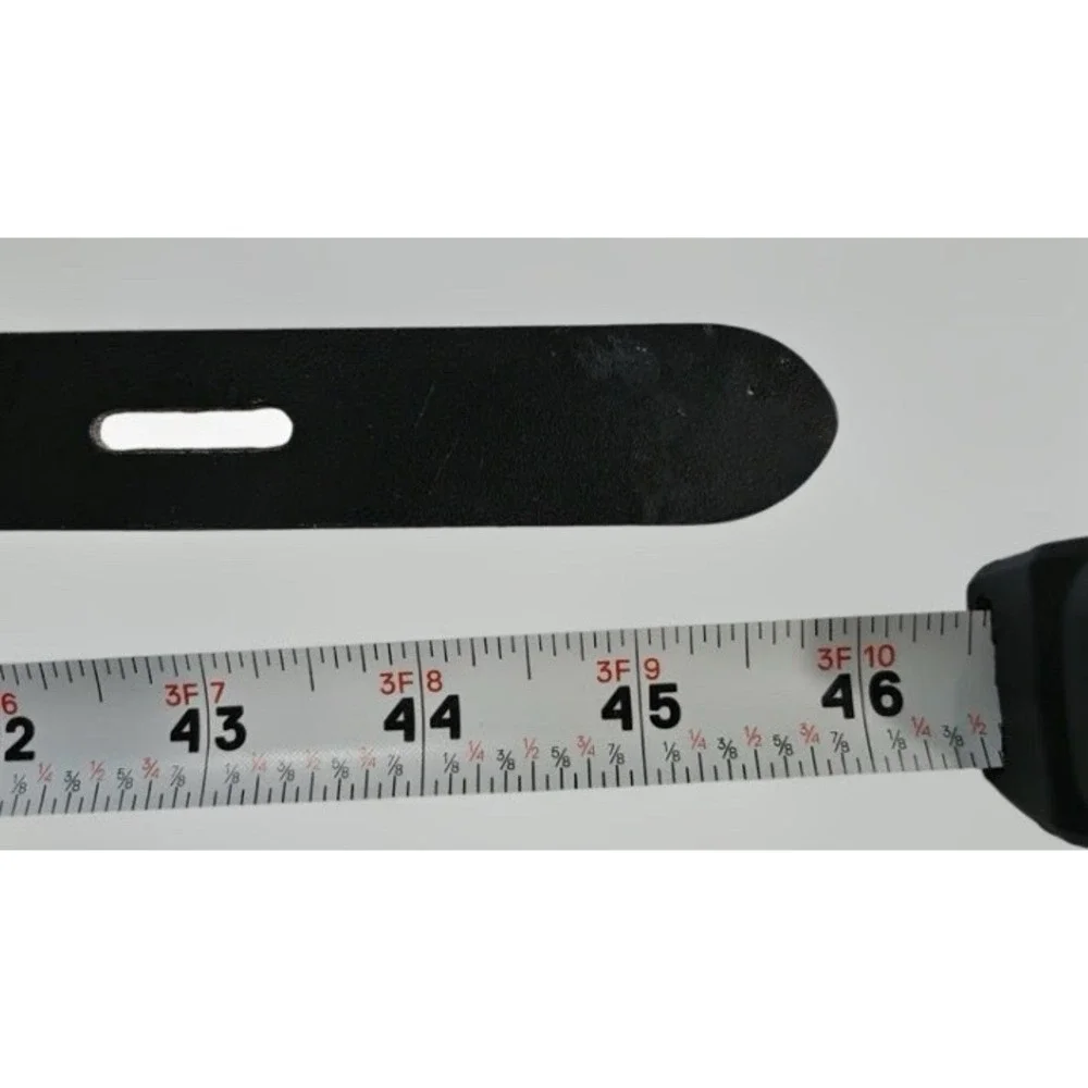 Black Leather‎ Belt 44-46 Inch Antique Brass Buckle Western Statement Unisex